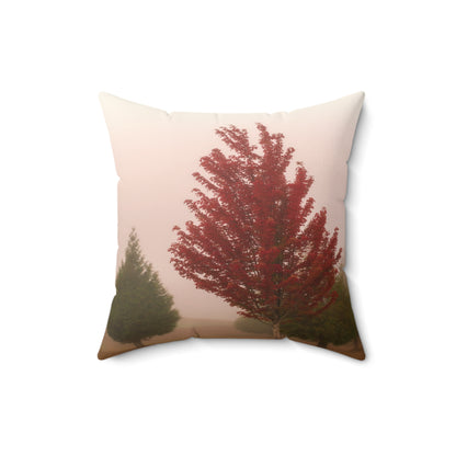 16x16 Foggy Fall Design Square Throw Pillow