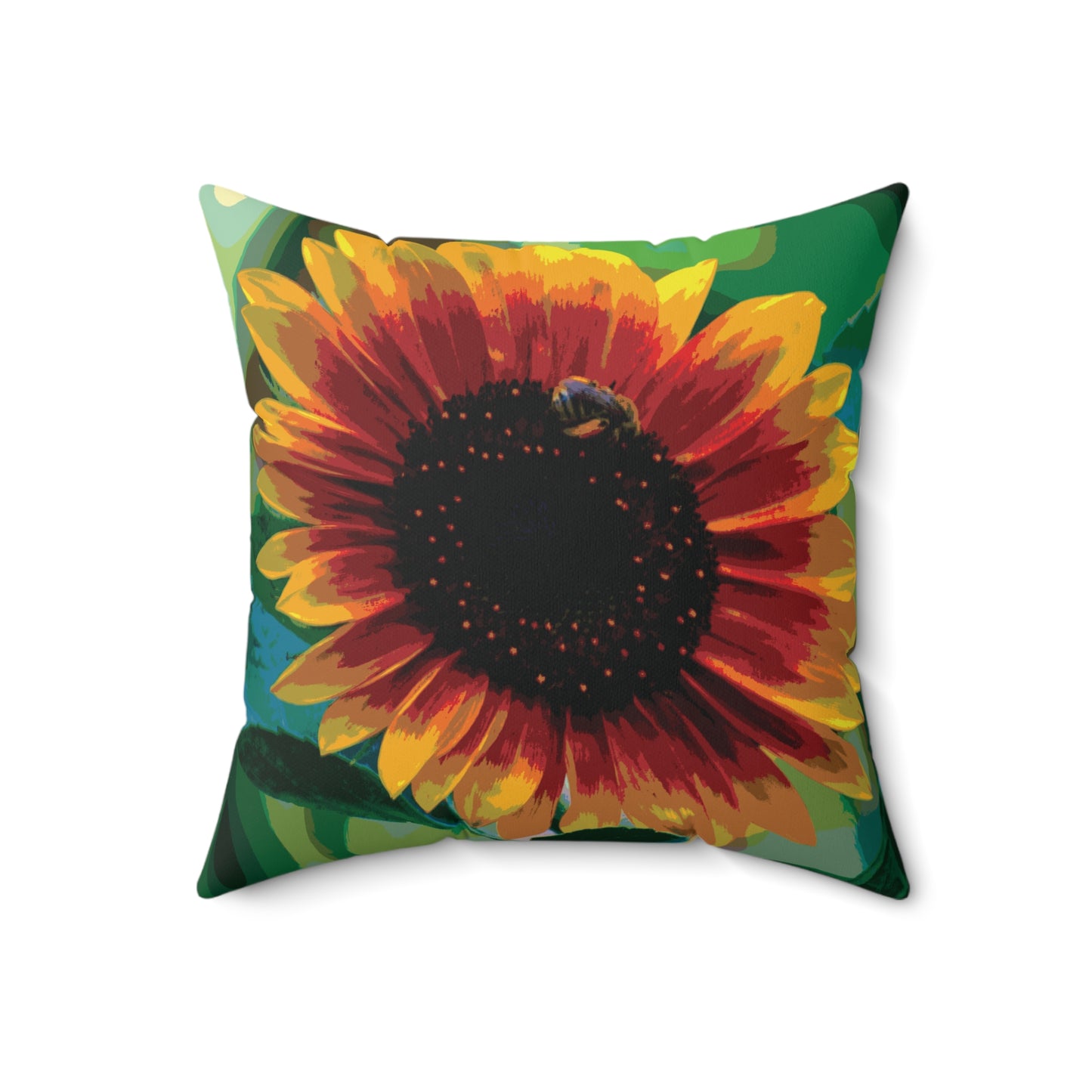 18x18 Cheerful Sunflower Square Throw Pillow