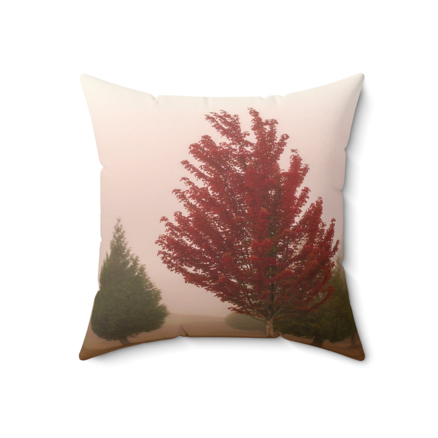 18x18 Foggy Fall Design Square Throw Pillow