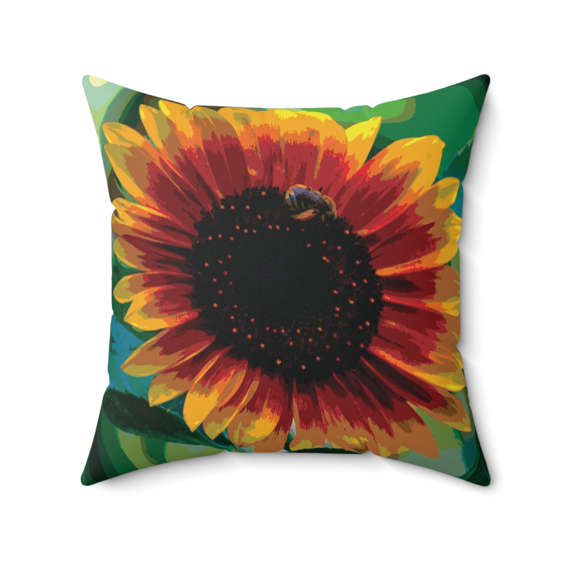 20x20 Cheerful Sunflower Square Throw Pillow