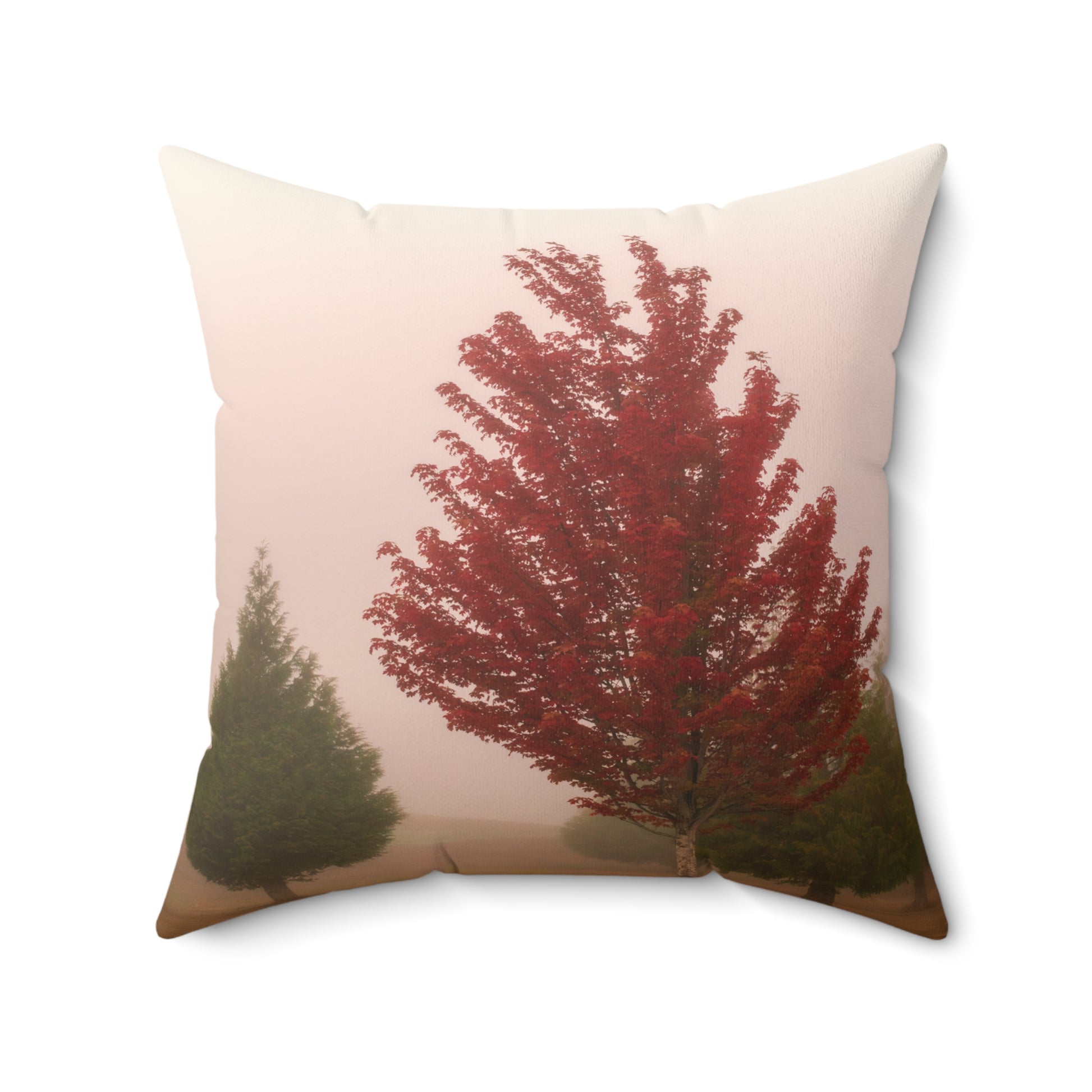 20x20 Foggy Fall Design Square Throw Pillow